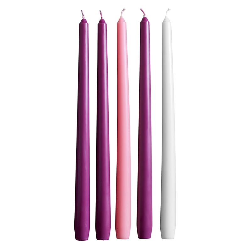 12" Advent Taper 5-Candle Set