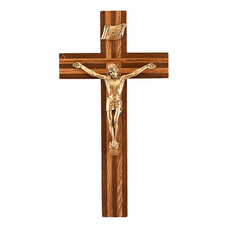 Walnut Crucifix with Inlay