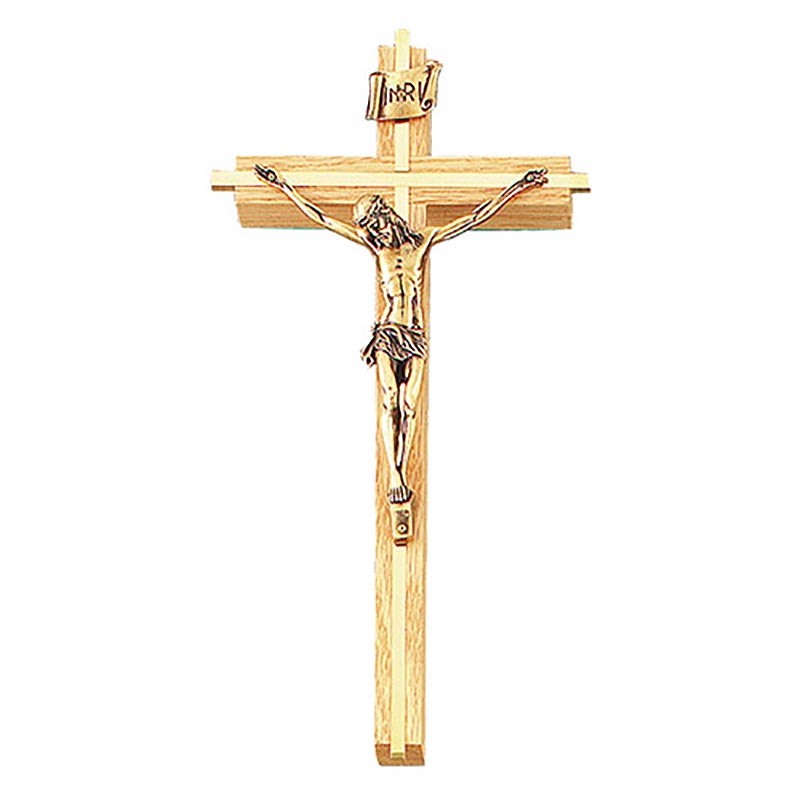 Oak Crucifix with Inlay