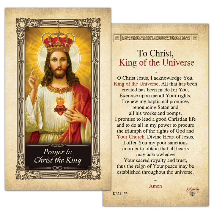 Christ the King Prayer Card back with consecration prayer to Jesus Christ the King