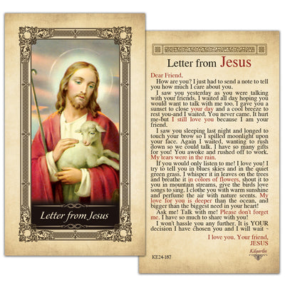 Letter from Jesus Kilgarlin Laminated Prayer Card