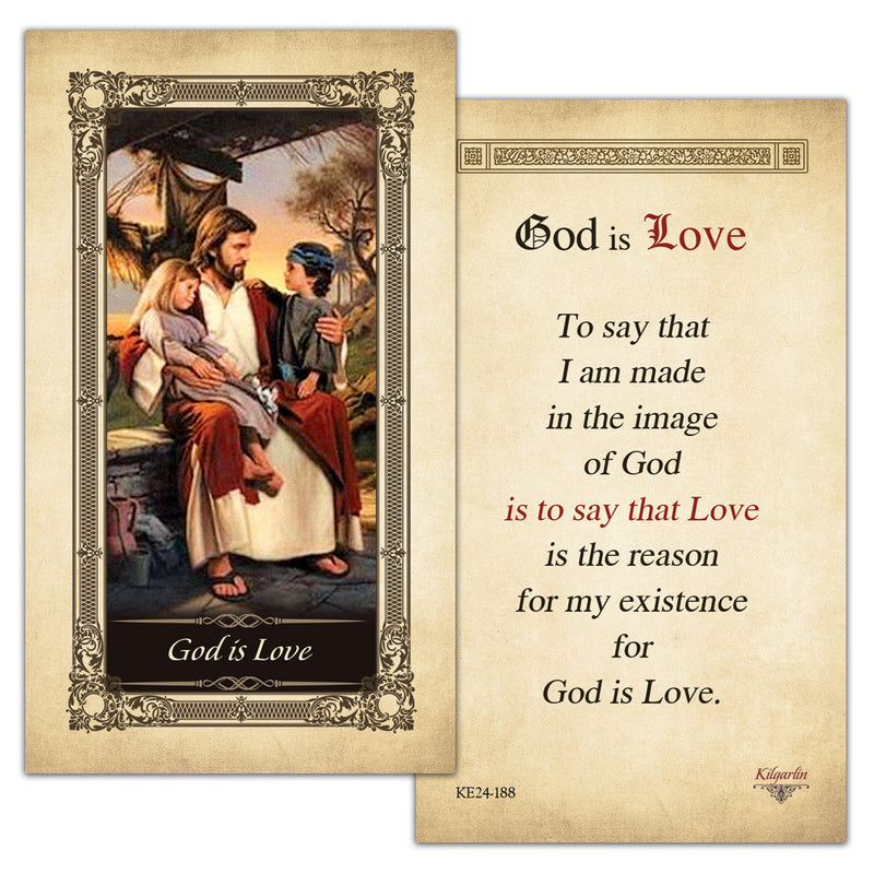 God is Love Kilgarlin Laminated Prayer Card