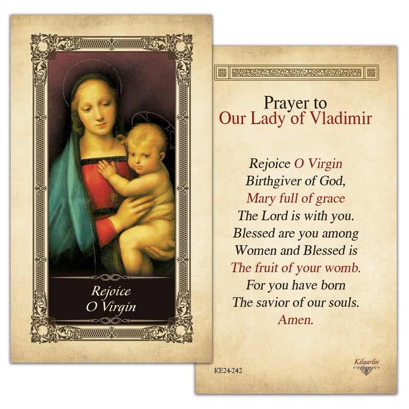Our Lady of Vladimir Kilgarlin Laminated Prayer Card