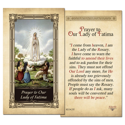 Our Lady of Fatima Kilgarlin Laminated Prayer Card