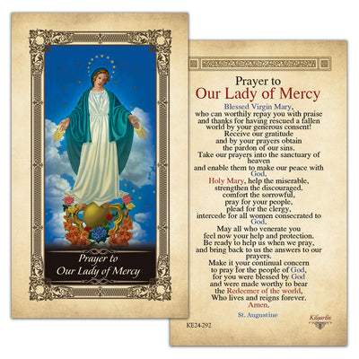 Our Lady of Mercy Kilgarlin Laminated Prayer Card