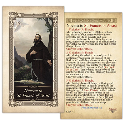 Novena to St. Francis of Assisi Kilgarlin Laminated Prayer Card