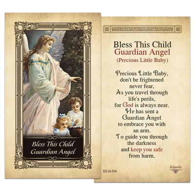 Bless This Child Guardian Angel Kilgarlin Laminated Prayer Card