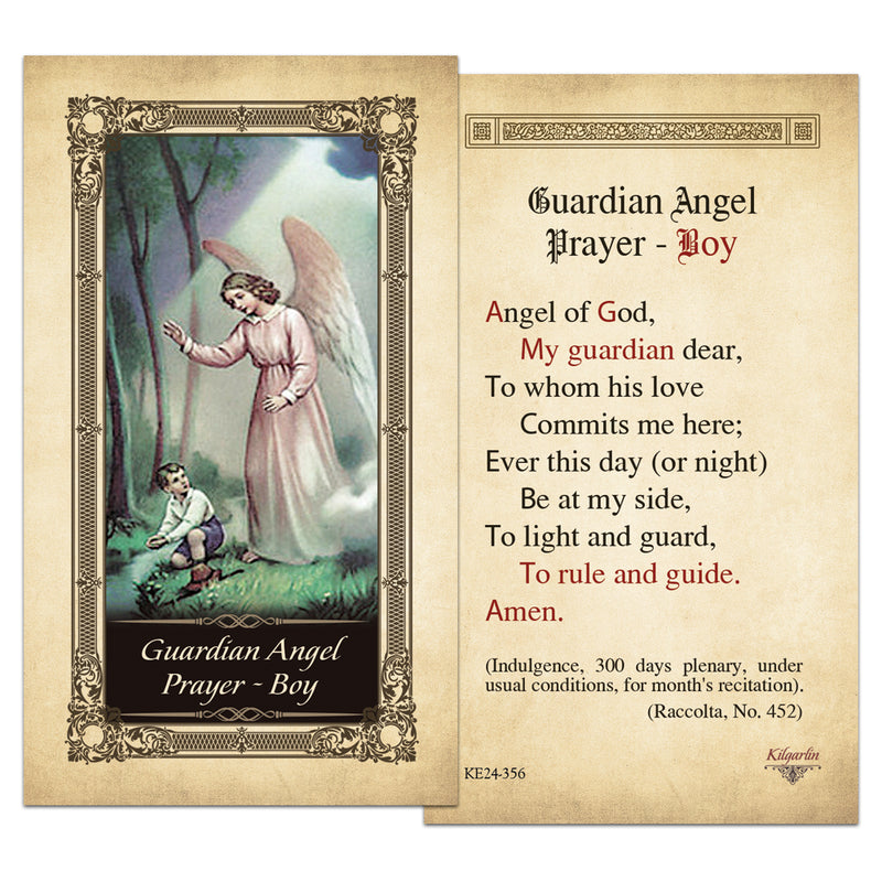 Guardian Angel Prayer - Boy Kilgarlin Laminated Prayer Card