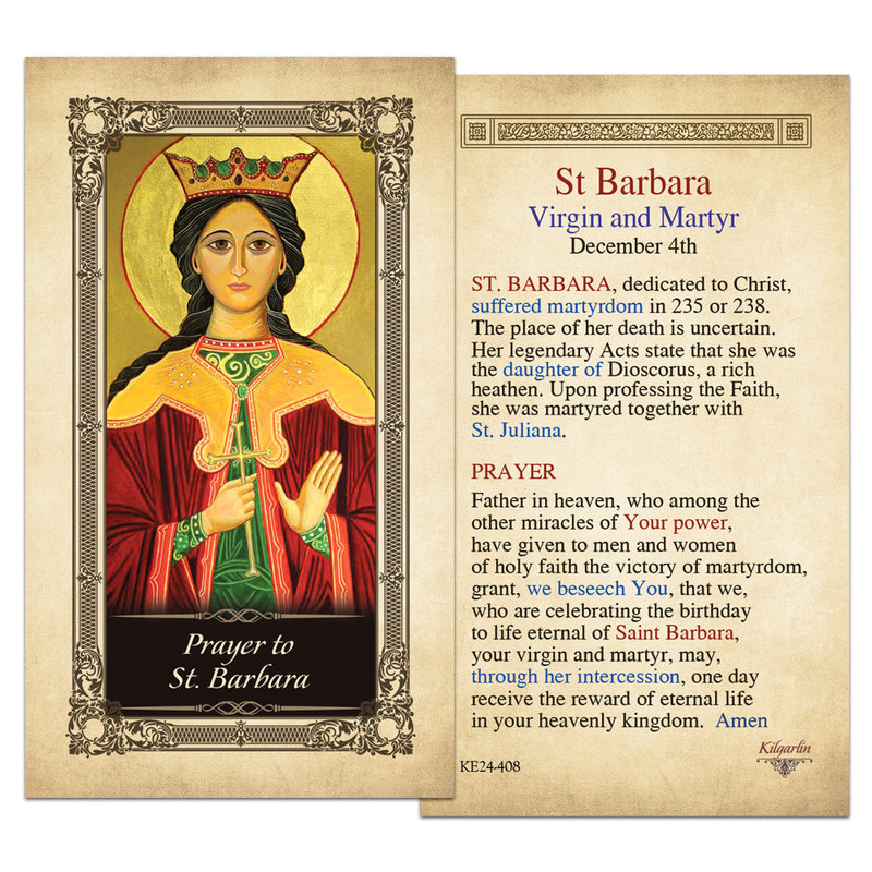 St. Barbara Prayer Card