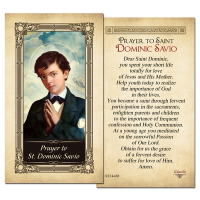 St. Dominic Savio Prayer Card