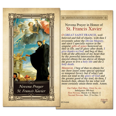 Novena Prayer in Honor of St. Francis Xavier Kilgarlin Laminated Prayer Card