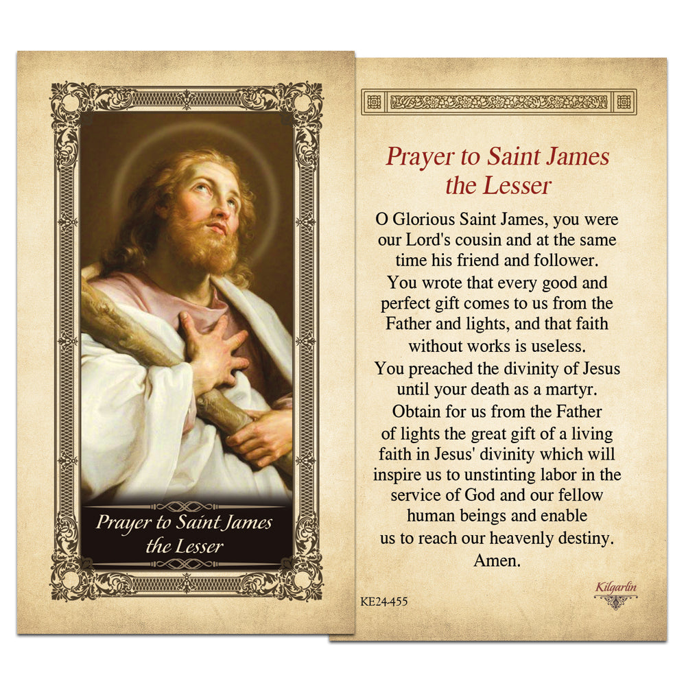 St. James the Lesser laminated Catholic prayer card with full prayer text