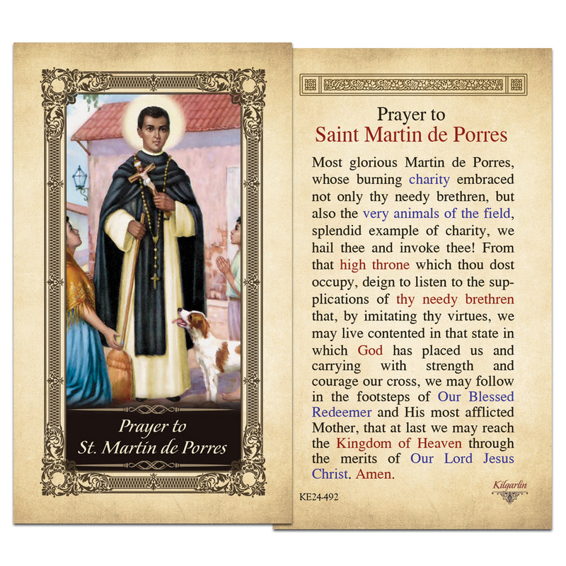 Novena to St. Martin de Porres Kilgarlin Laminated Prayer Card