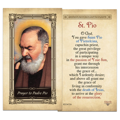Padre Pio Kilgarlin Laminated Prayer Card