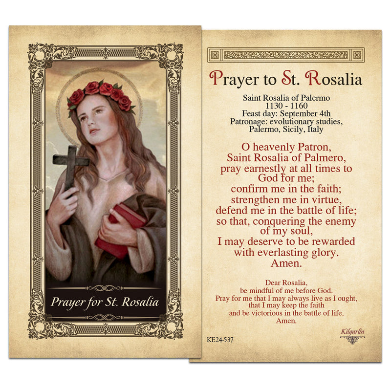 Prayer for St. Rosalia Kilgarlin Laminated Prayer Card