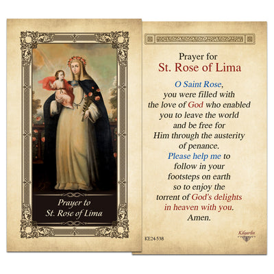 Prayer for St. Rose of Lima Kilgarlin Laminated Prayer Card