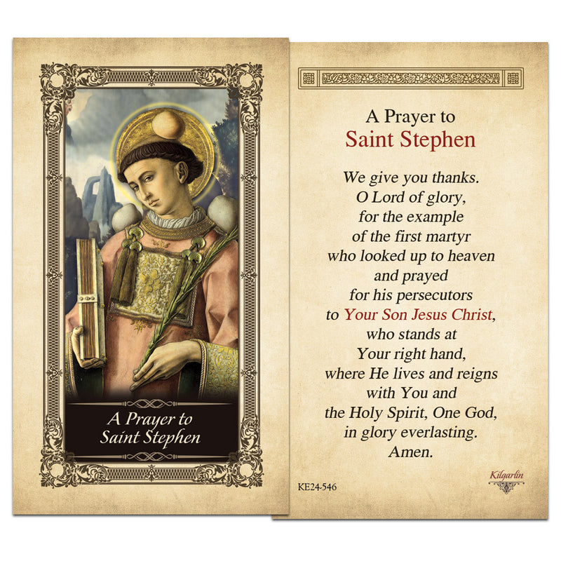 A Prayer to Saint Stephen Kilgarlin Laminated Prayer Card