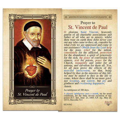 Prayer to St. Vincent de Paul Prayer Card
