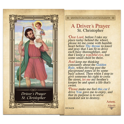 Driver's Prayer St. Christopher Kilgarlin Laminated Prayer Card