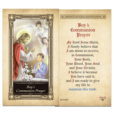 Boy's Communion Prayer Kilgarlin Laminated Prayer Card