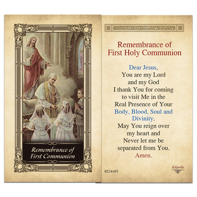 Remembrance of First Communion Prayer Card