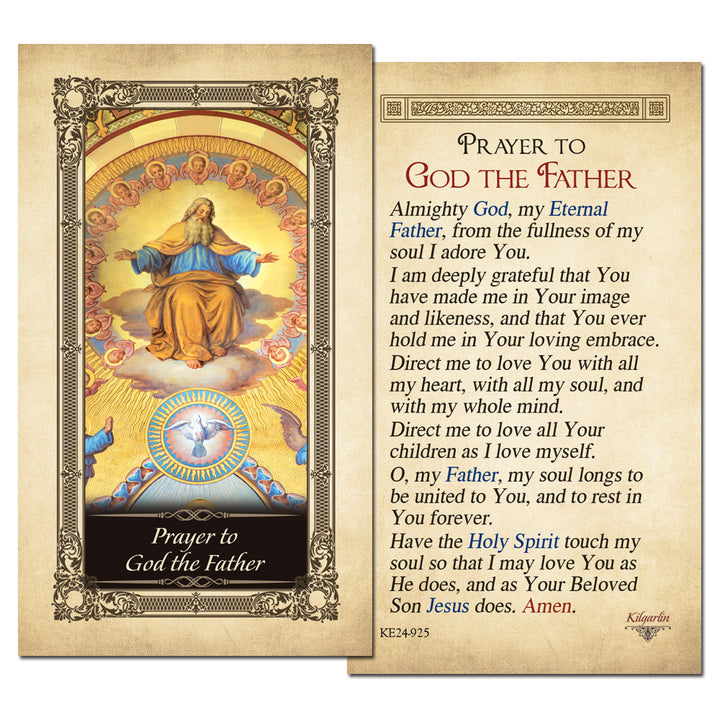 God the Father laminated Catholic prayer card with full devotional prayer text