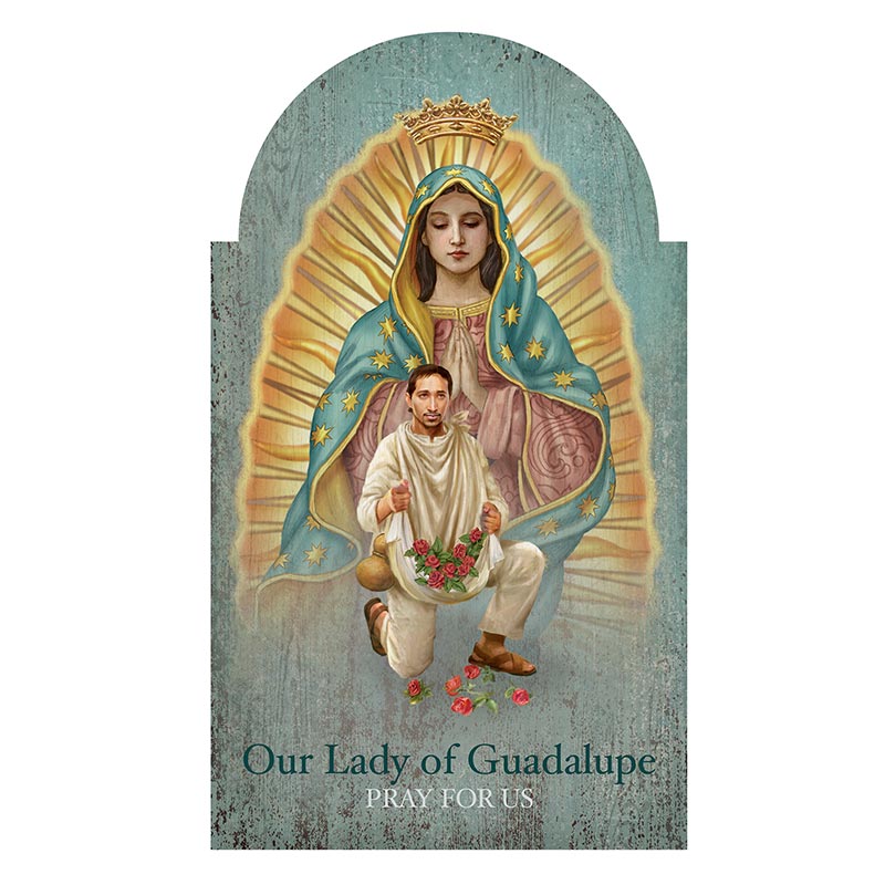 Our Lady of Guadalupe with Juan Diego Arched Plaque