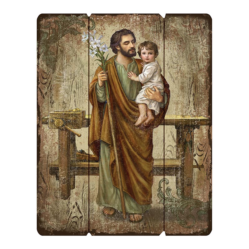 Saint Joseph and Child Pallet Sign