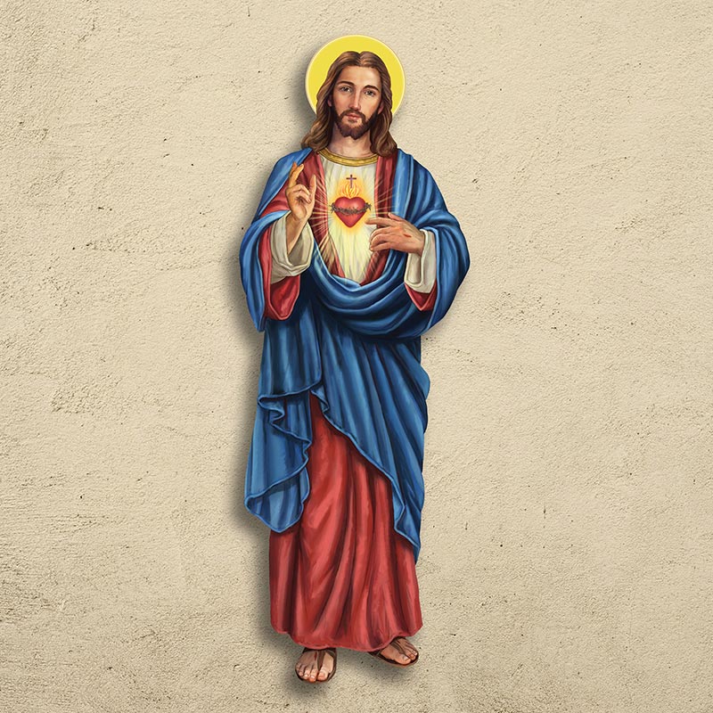 Sacred Heart Wall Plaque with Sawtooth Hanger