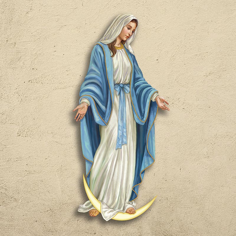 Our Lady of Grace Wall Plaque with Sawtooth Hanger