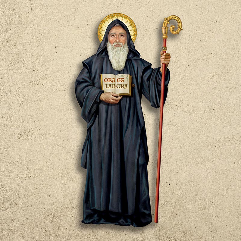 Saint Benedict Wall Plaque with Sawtooth Hanger