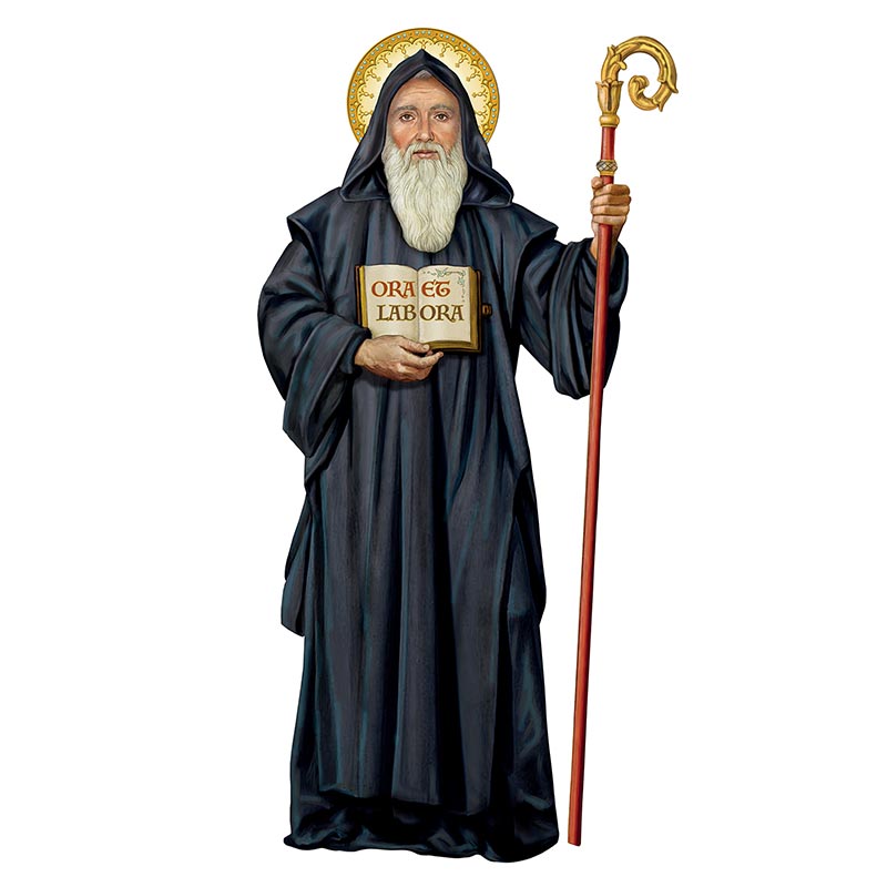Saint Benedict Wall Plaque with Sawtooth Hanger