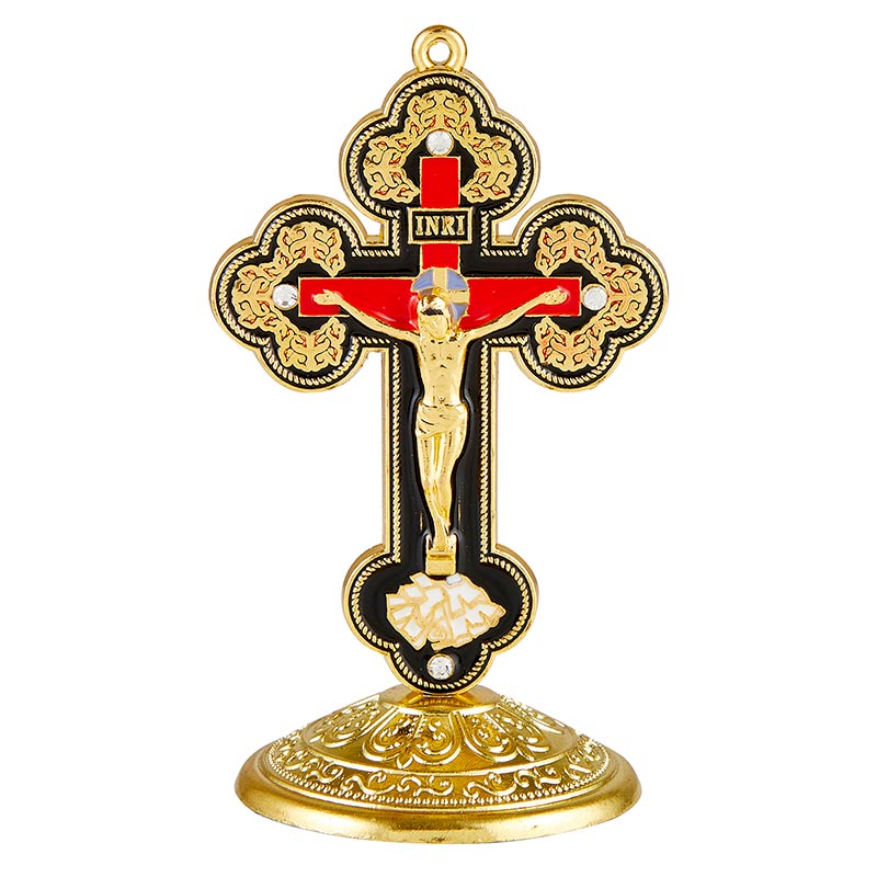 Ornate Gold Standing Crucifix