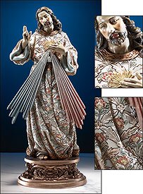 Divine Mercy Statue with Ornate Base