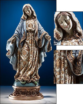 Our Lady of Grace Statue with Ornate Base