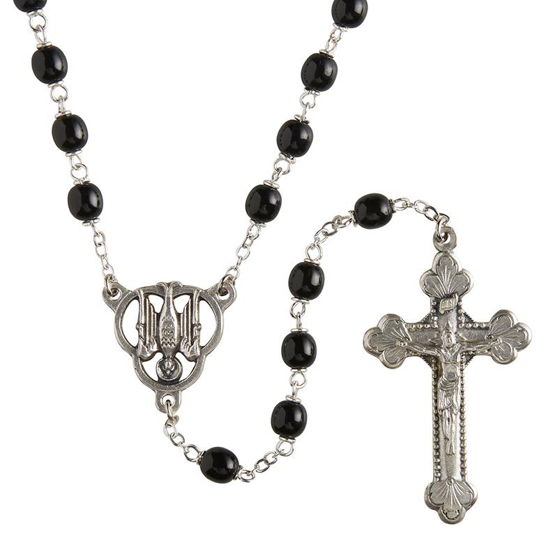 Italian Confirmation Lock-Link Rosary - Onyx