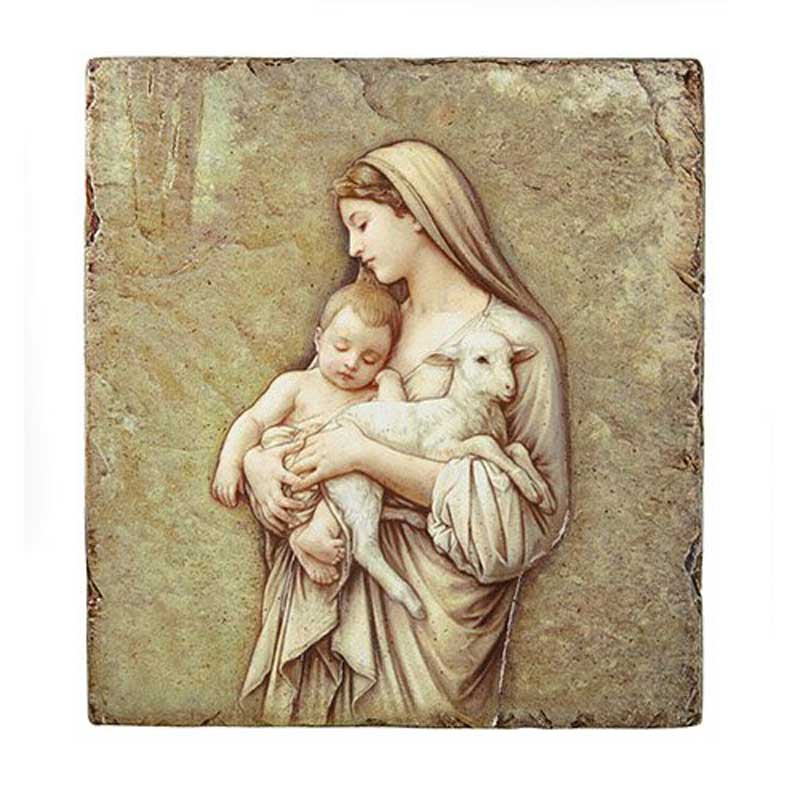 Square Tile Plaque with Stand - Bouguereau Innocence