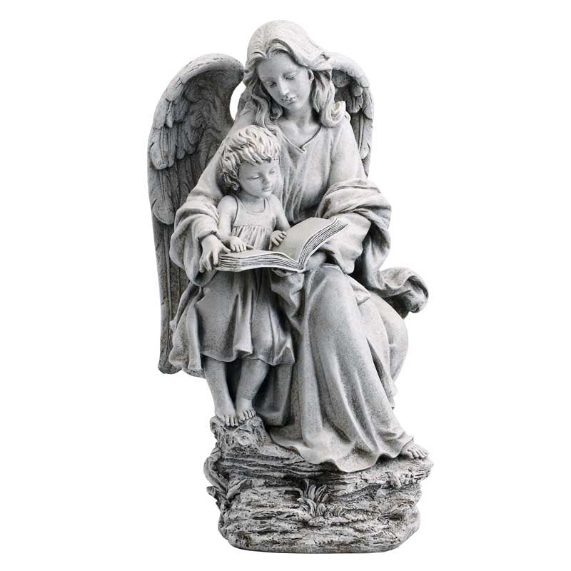 Guardian Angel with Child 19" Garden Statue