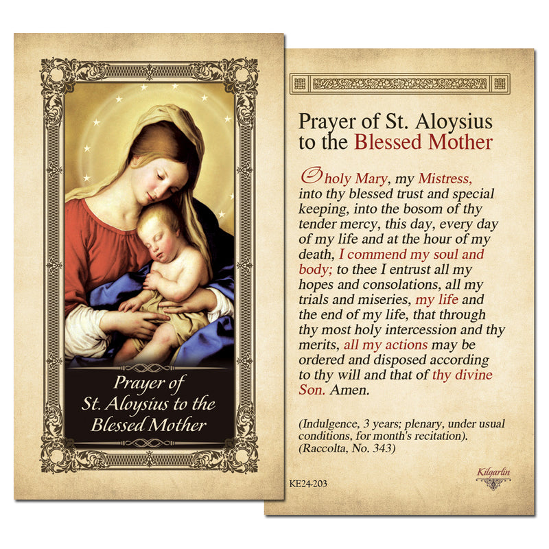 St. Aloysius to the Blessed  Prayer Card