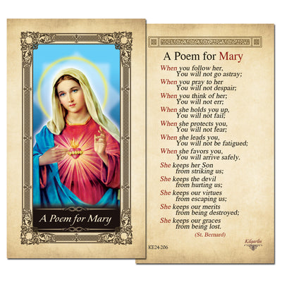 A Poem for Mary Kilgarlin Laminated Prayer Card