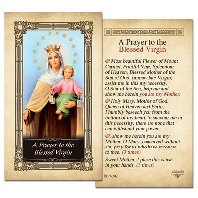 Blessed Virgin Kilgarlin Laminated Prayer Card