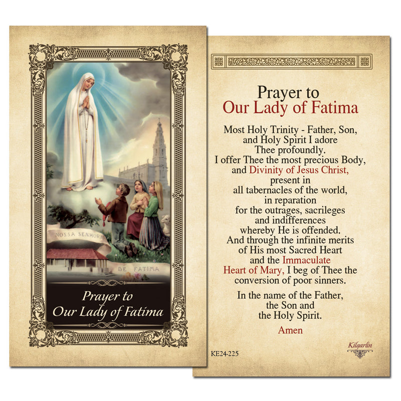 Our Lady of Fatima Kilgarlin Laminated Prayer Card