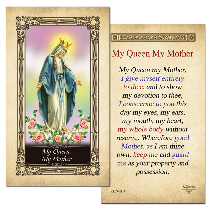 My Queen My Mother Kilgarlin Laminated Prayer Card