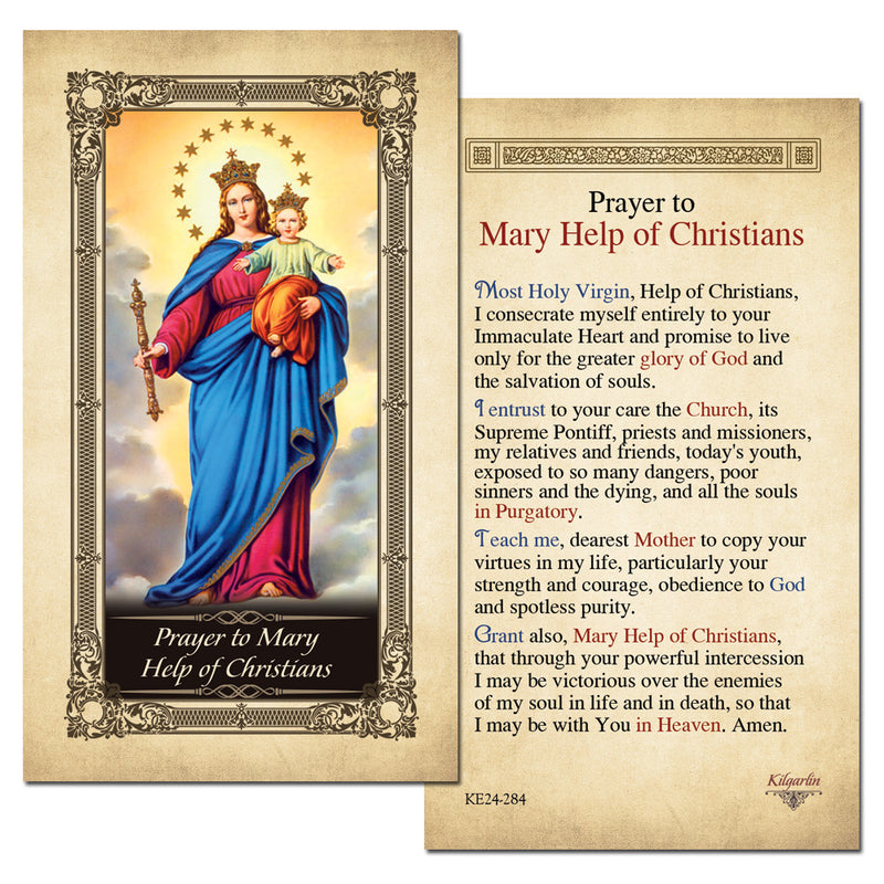 Mary Help of Christians Kilgarlin Laminated Prayer Card