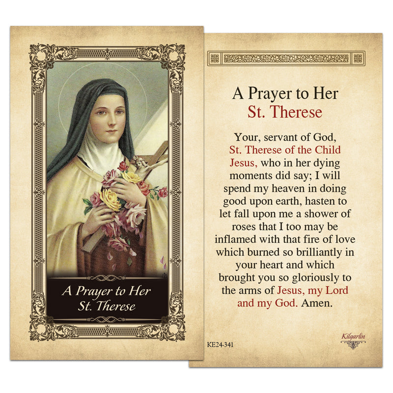 Her St. Therese Kilgarlin Laminated Prayer Card
