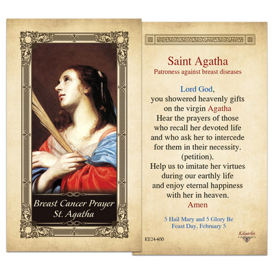 Saint Agatha  Prayer Card