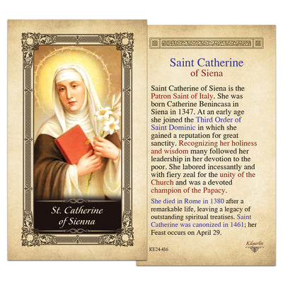 St. Catherine of Sienna Prayer Card