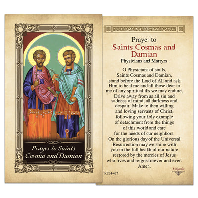 Saints Cosmas and Damian Prayer Card