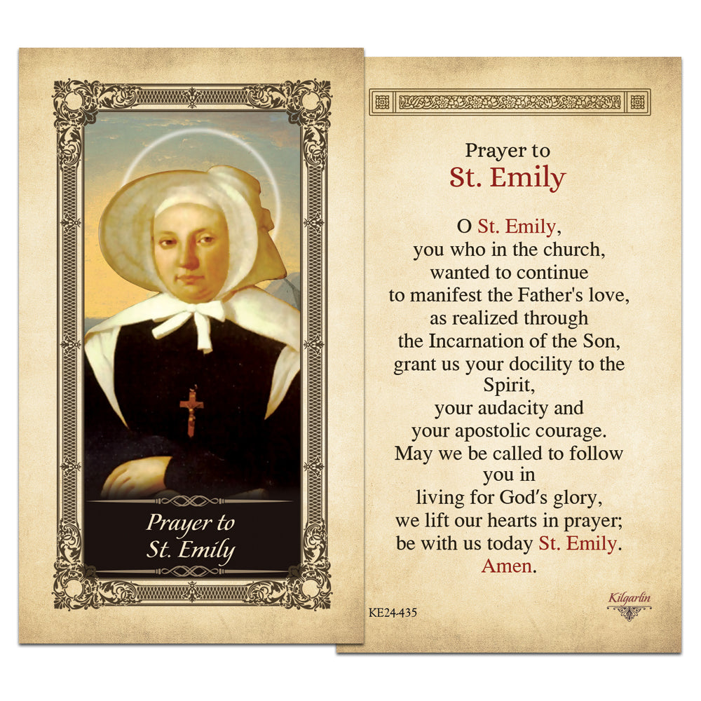 St. Emily Catholic prayer card with prayer for the Holy Spirit and apostolic courage Prayer Card