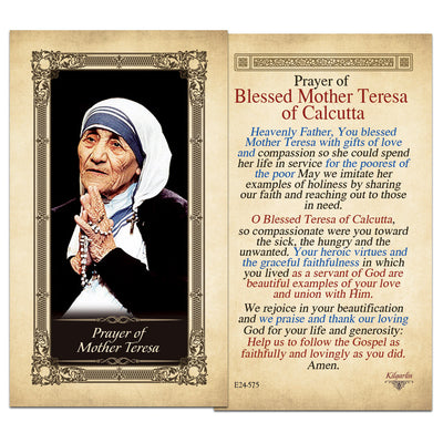 Prayer of Mother Teresa Kilgarlin Laminated Prayer Card